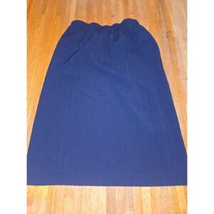 Vintage GW Division of Graff Women 10 Navy Texture Elastic Waist Midi USA‎ Skirt